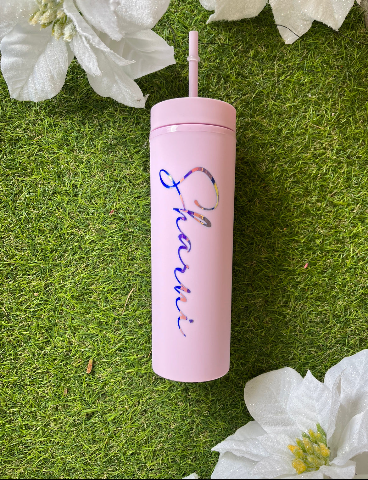 Personalised Skinny Drink Tumblers with Straw