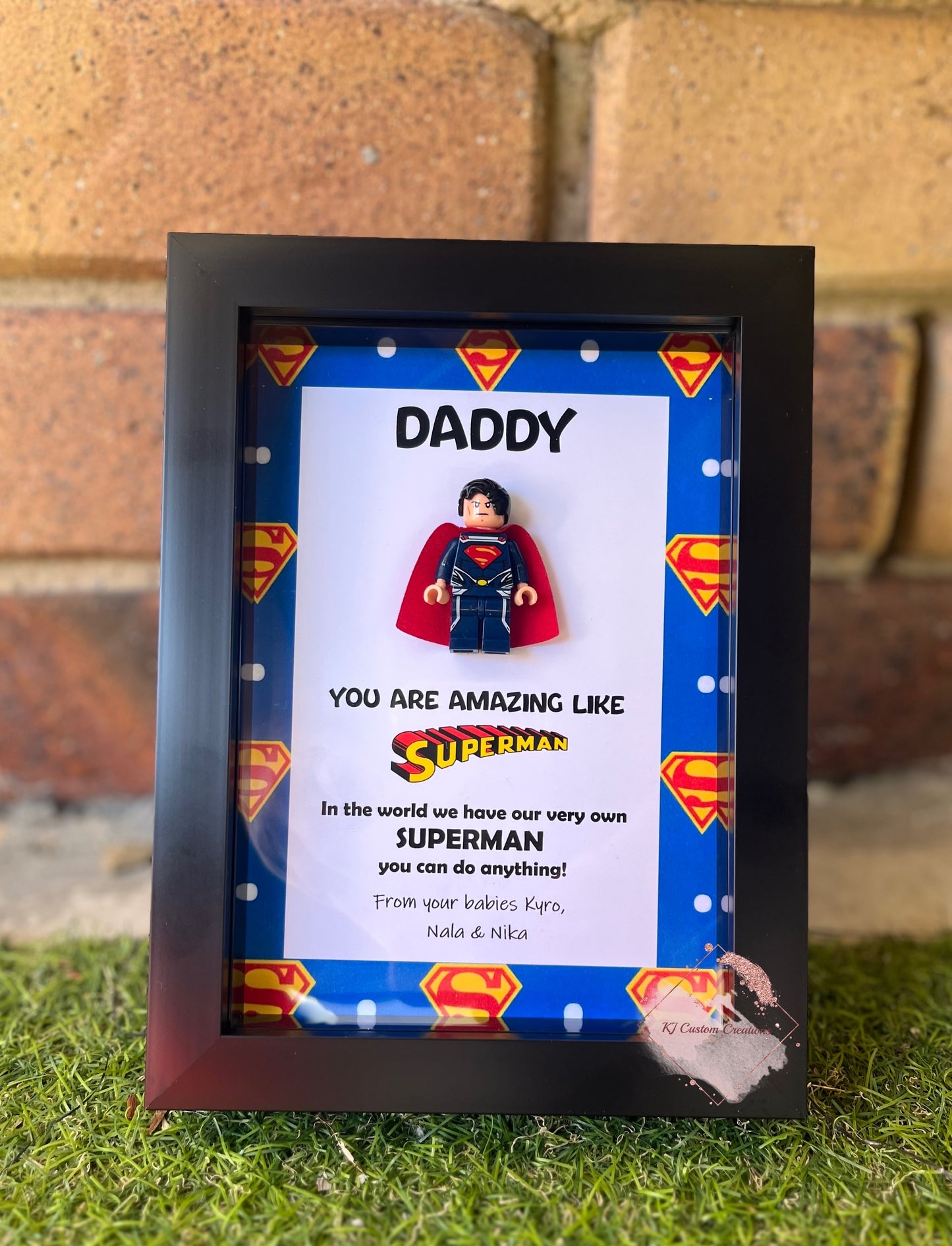 Superhero Figurine Frame with border - Father’s Day, Birthday or Special Occasions