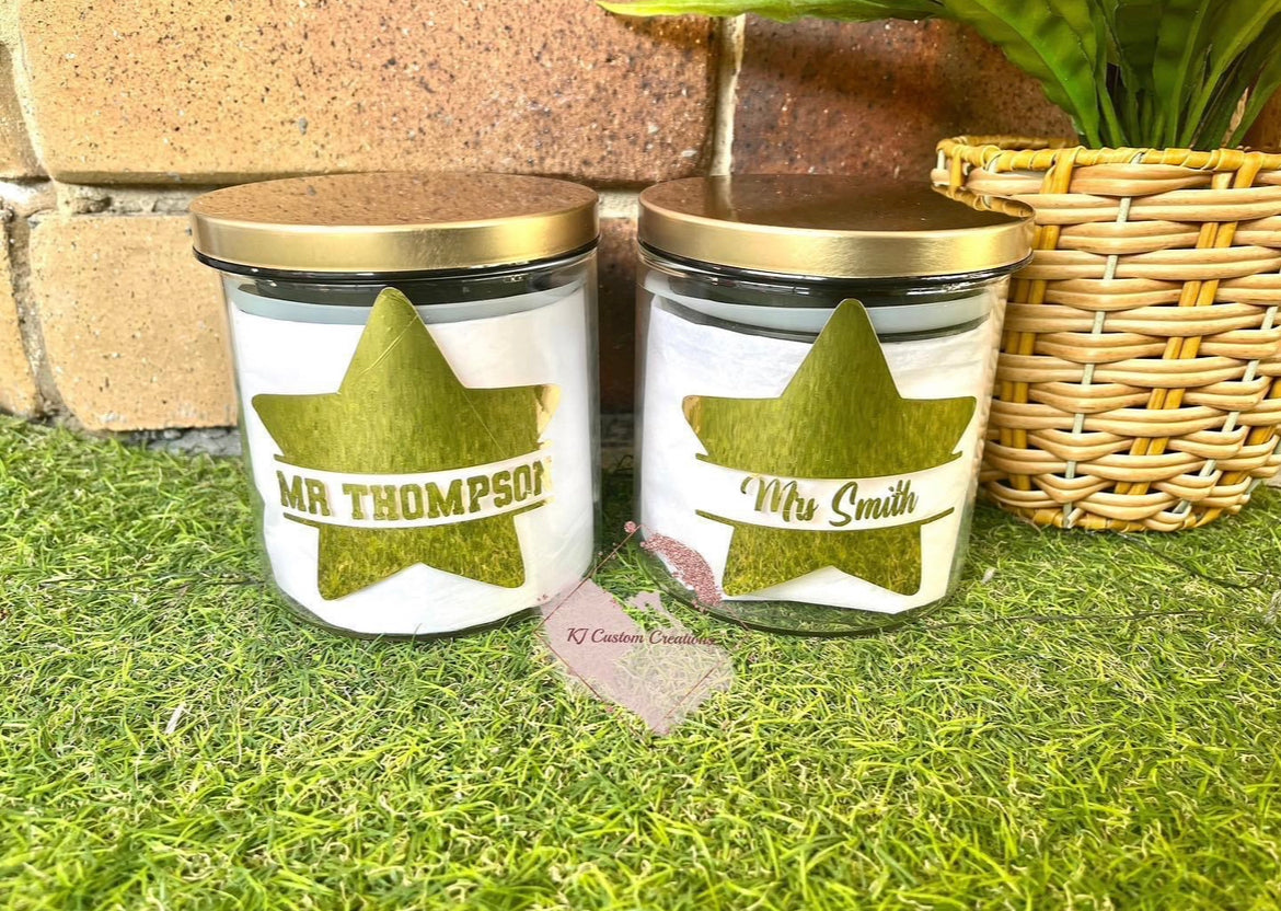 Personalised Gold Star Teacher Jars