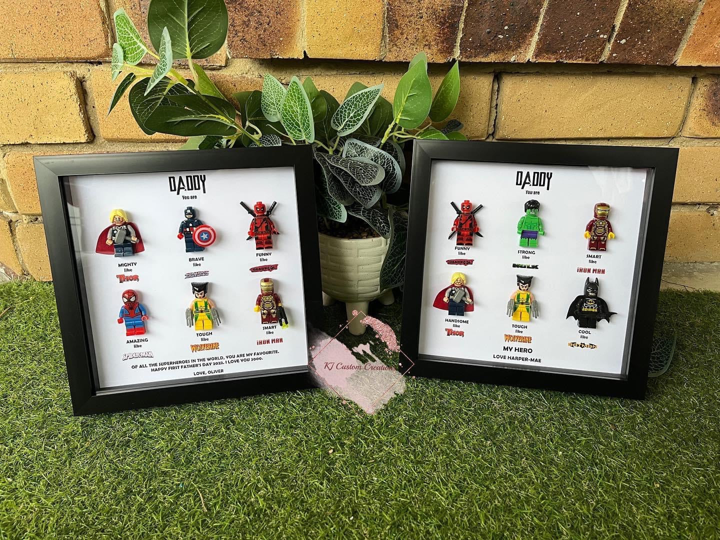 Superhero Figurine Frame - Father’s Day, Birthdays and special occasions - (6 Character Frame)