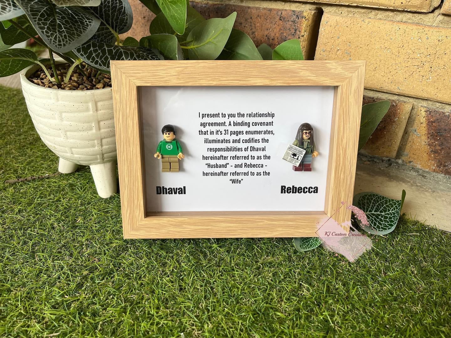 Big Bang Theory Valentines Couple Frame - Wedding, Anniversary, Birthday and Christmas Gift