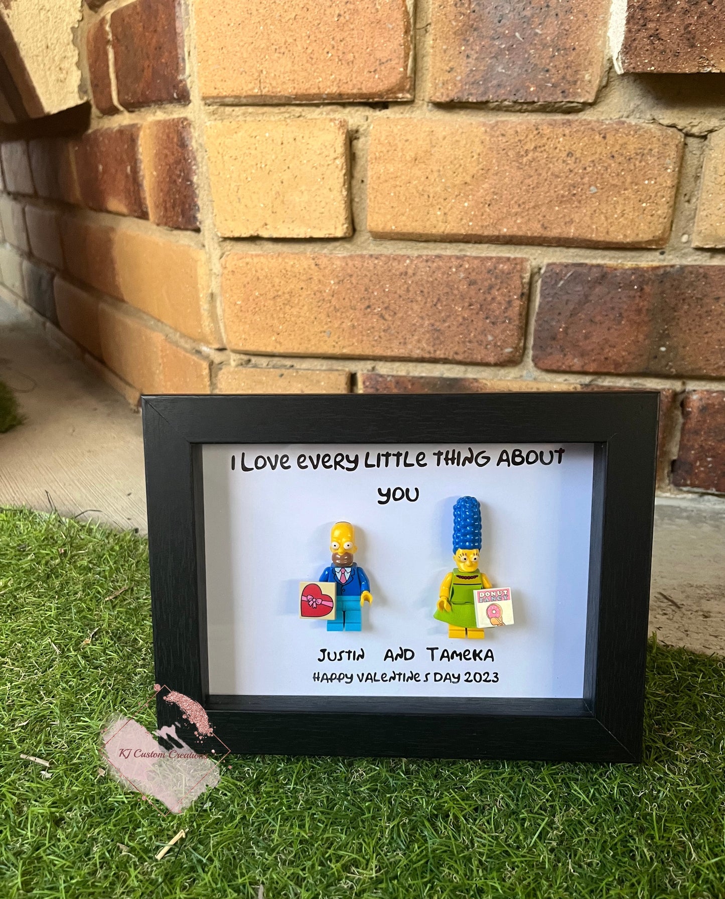 Homer and Marge Valentines Frame  - Wedding, Anniversary and Couples Gift