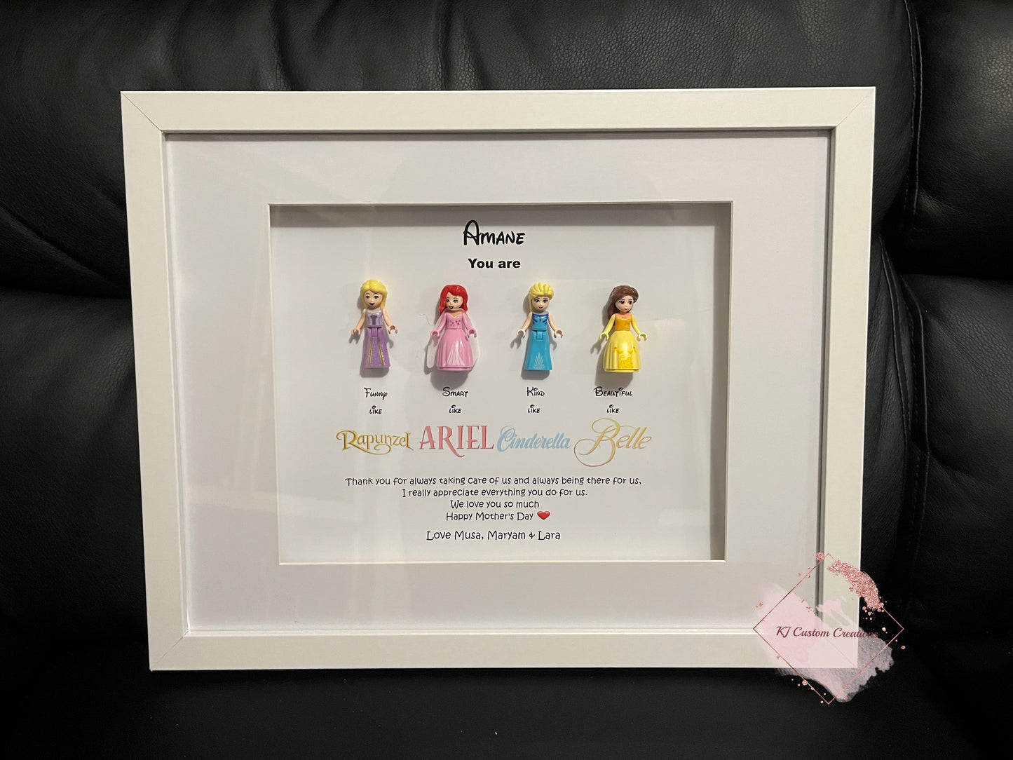 Female Princesses Figurine Frame - Mother’s Day, Birthdays, Anniversaries and Special Occasions