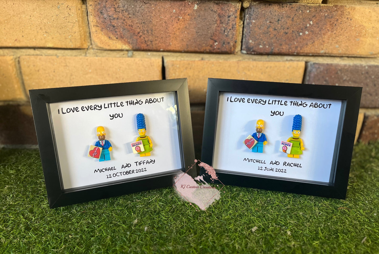 Homer and Marge Valentines Frame  - Wedding, Anniversary and Couples Gift