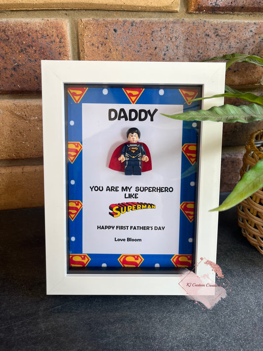 Superhero Figurine Frame with border - Father’s Day, Birthday or Special Occasions