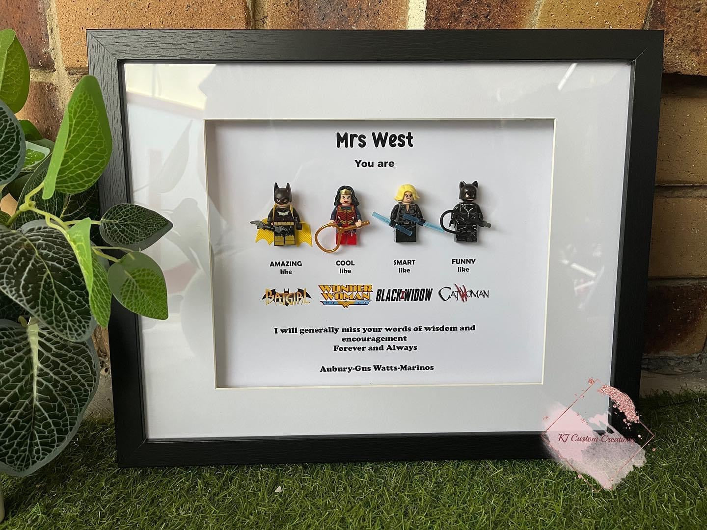 Superhero Teacher Mini Figurine Frame - Teacher Gift, Christmas Gift and Educator Day Gift