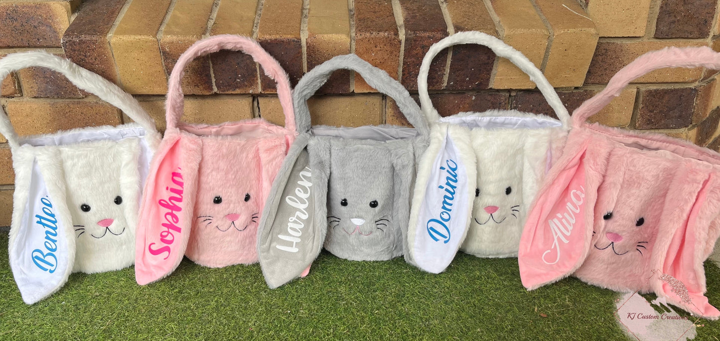 Personalised Fluffy Bunny Baskets