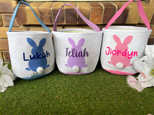 Personalised Canvas Bunny Baskets with tail