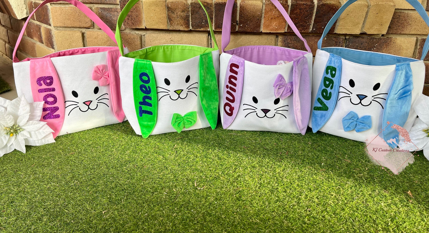 Personalised Large Canvas Bunny Baskets