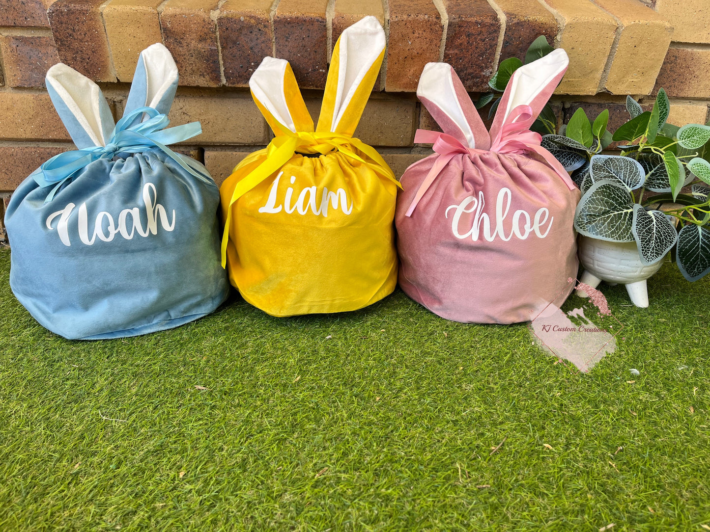 Extra Large Luxury Velvet Easter Baskets Bags